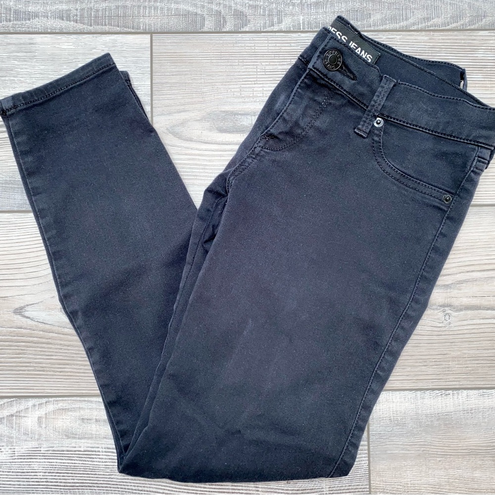 Express Black Dark Denim Soft Stretchy Super Skinny Jeans Women 2 2S